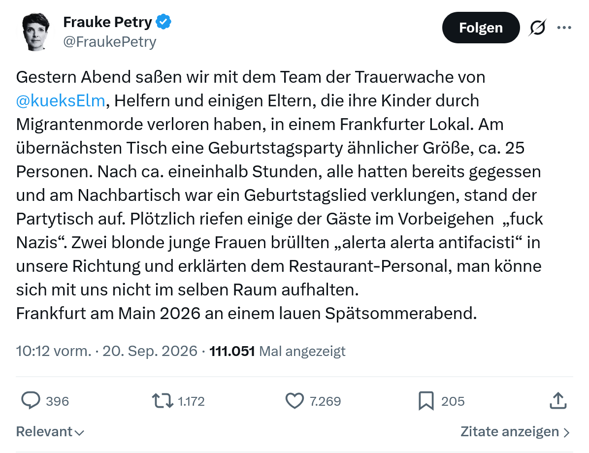 Frauke Petry: Gestern Abend saßen...