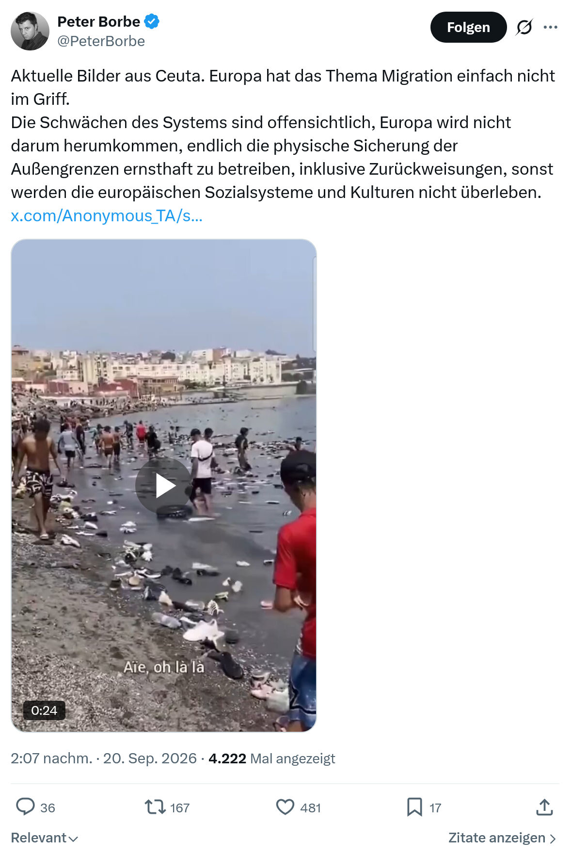 Peter Borbe: Aktuelle Bilder aus Ceuta...
