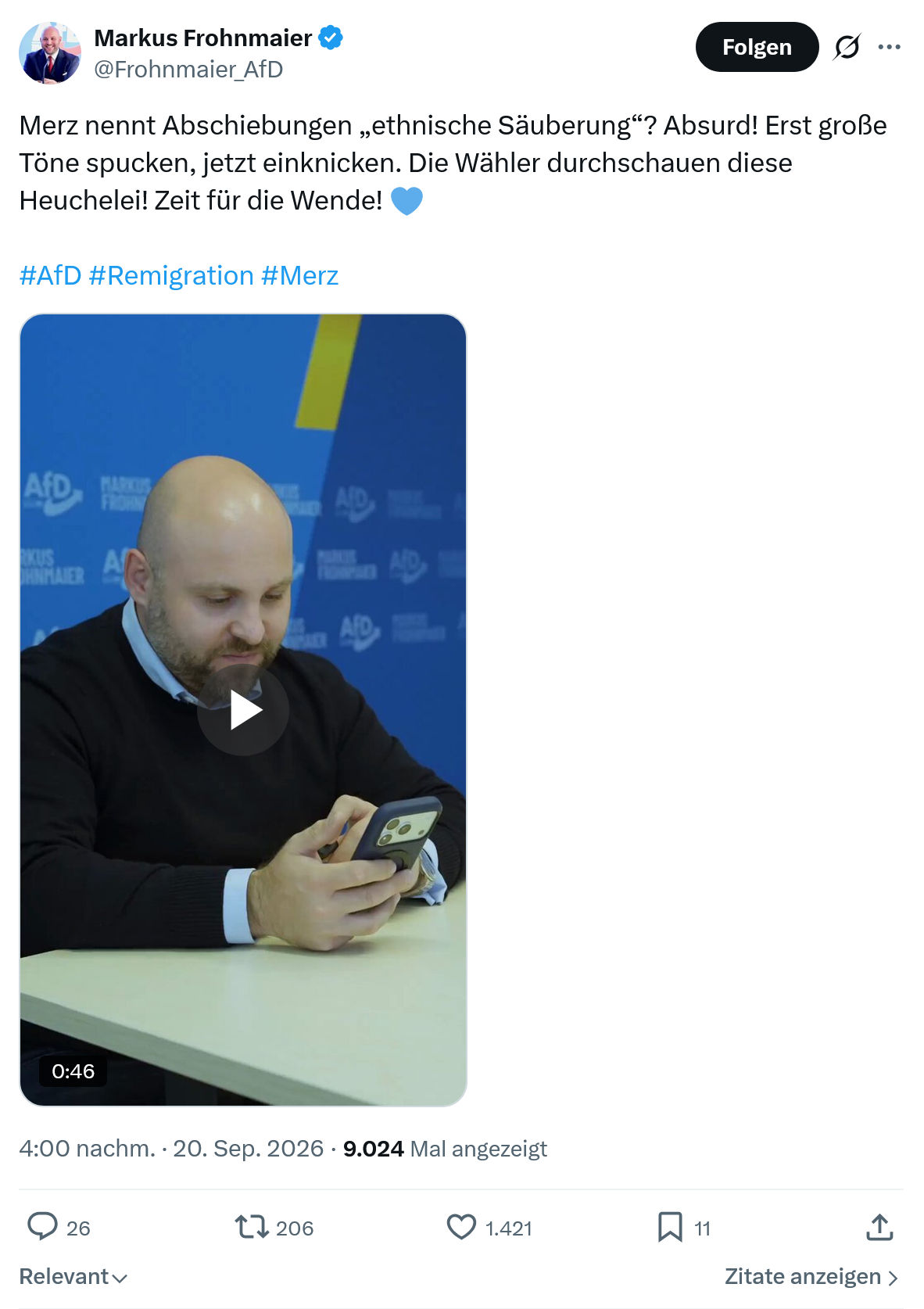 Markus Frohnmaier: Merz nennt Abschiebungen...