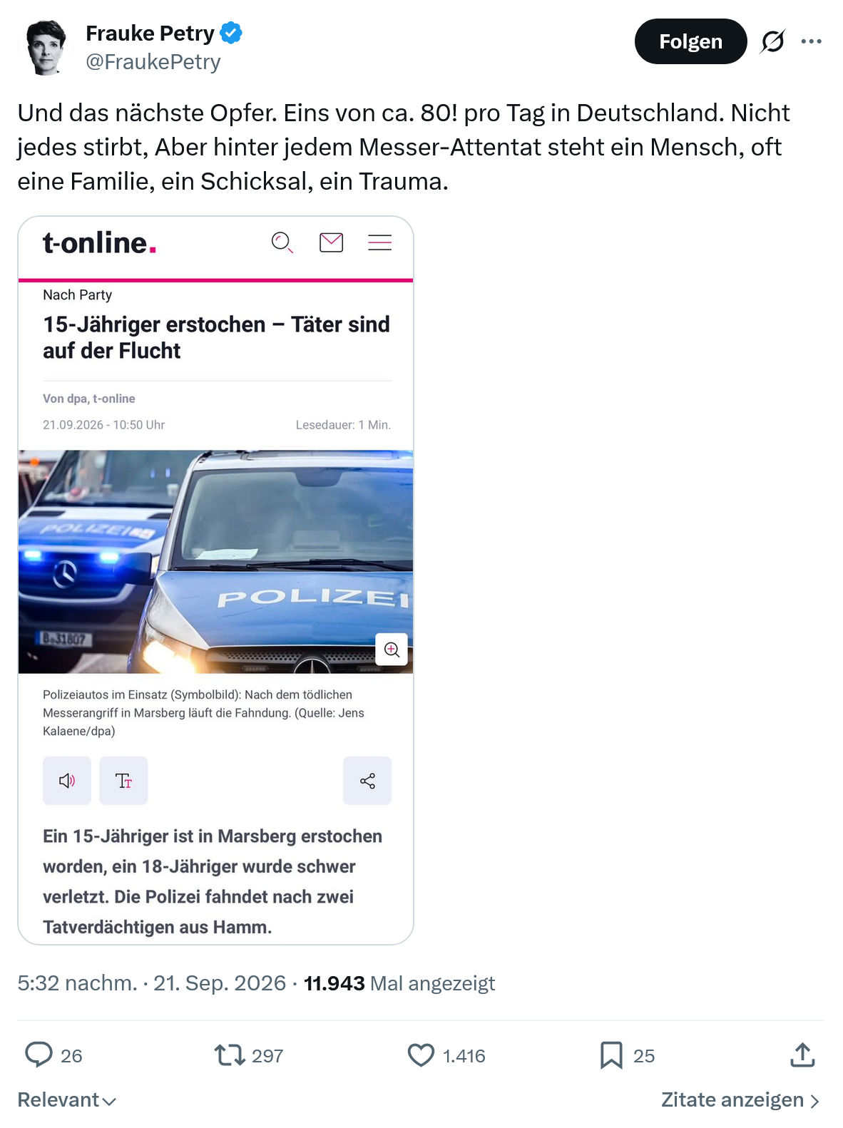 Frauke Petry: Und das nächste Opfer...