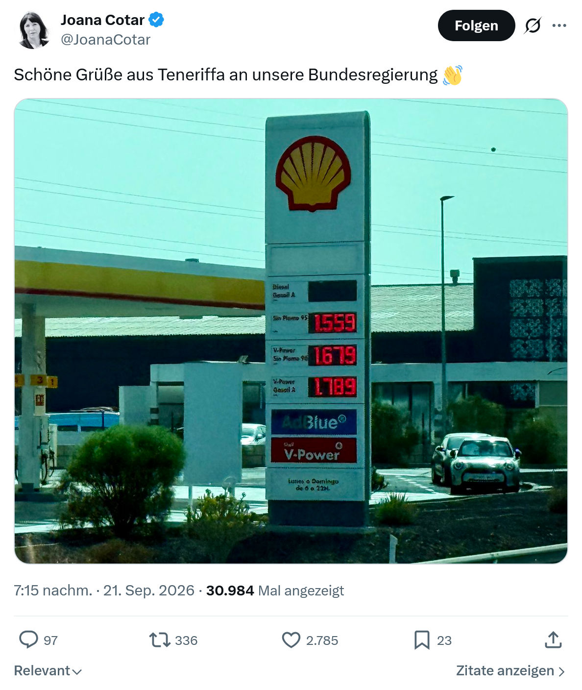 Joana Cotar: Schöne Grüße...