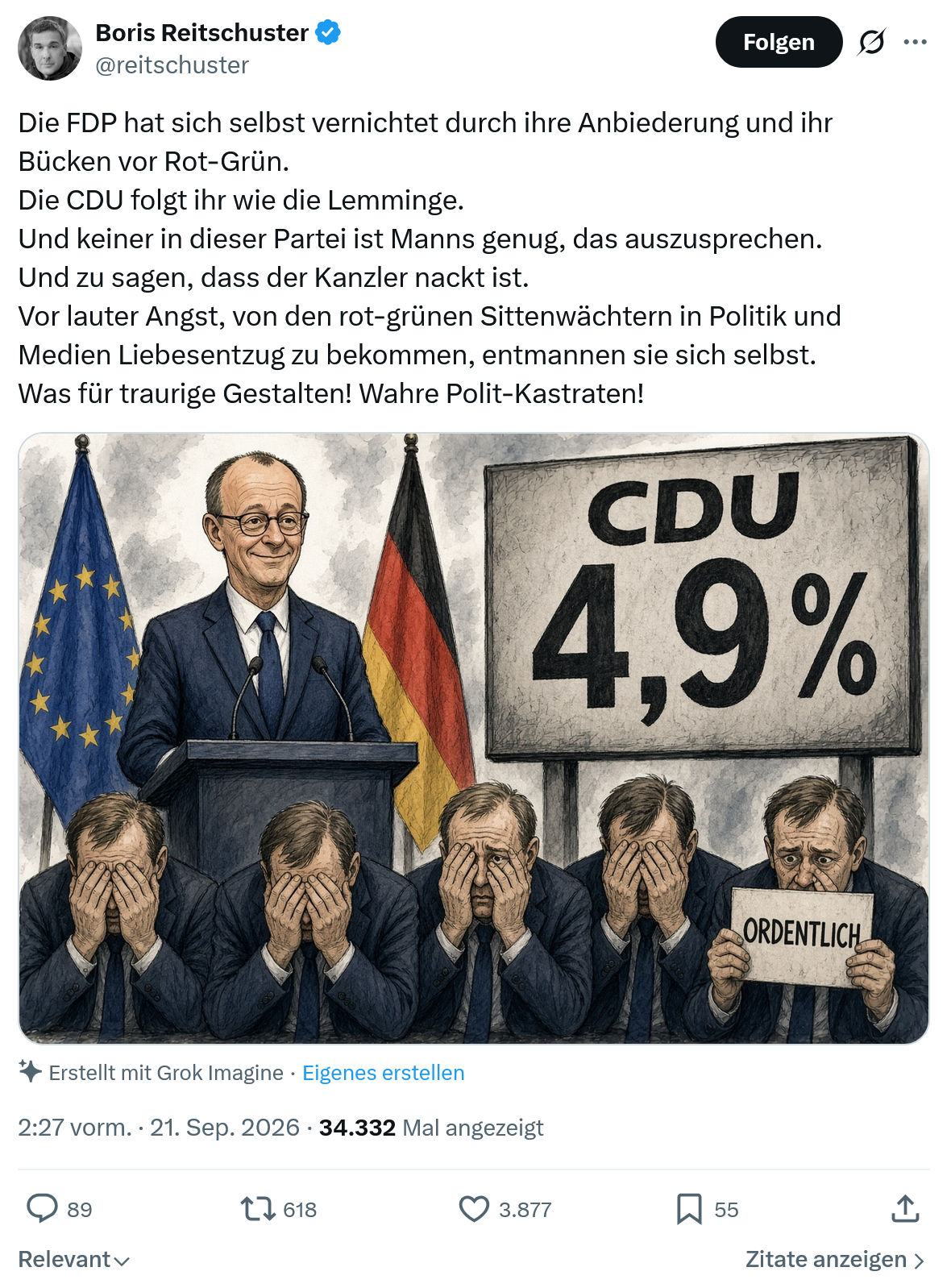 Boris Reitschuster: Die FDP hat sich selbst vernichtet...
