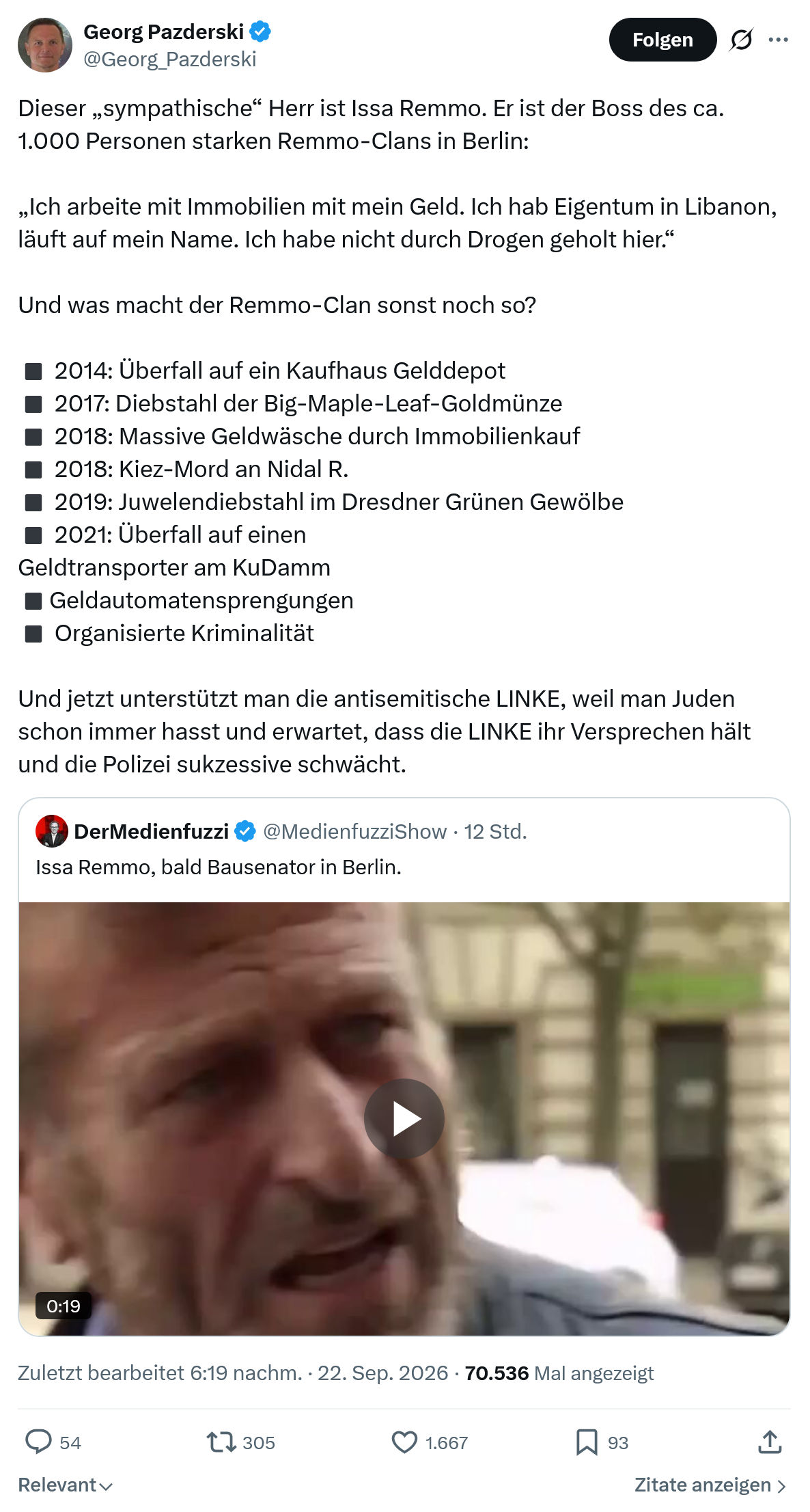Georg Pazderski: Dieser „sympathische“ Herr ist Issa Remmo...