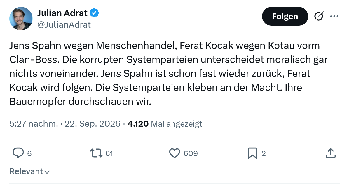 Julian Adrat: Jens Spahn wegen Menschenhandel...