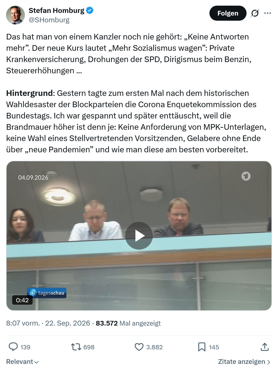 Stefan Homburg: Das hat man von einem Kanzler...