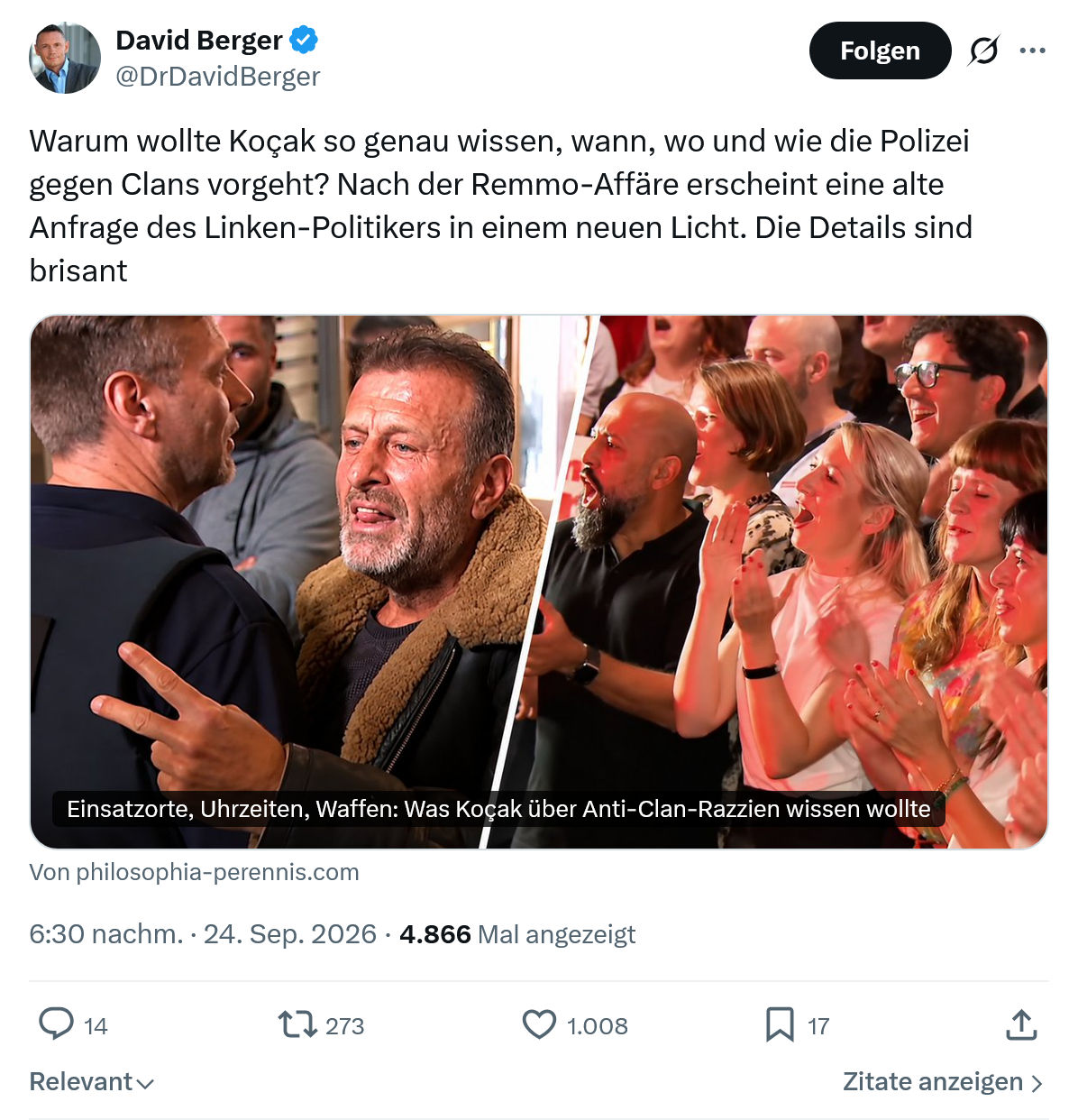David Berger: Warum wollte Koçak...