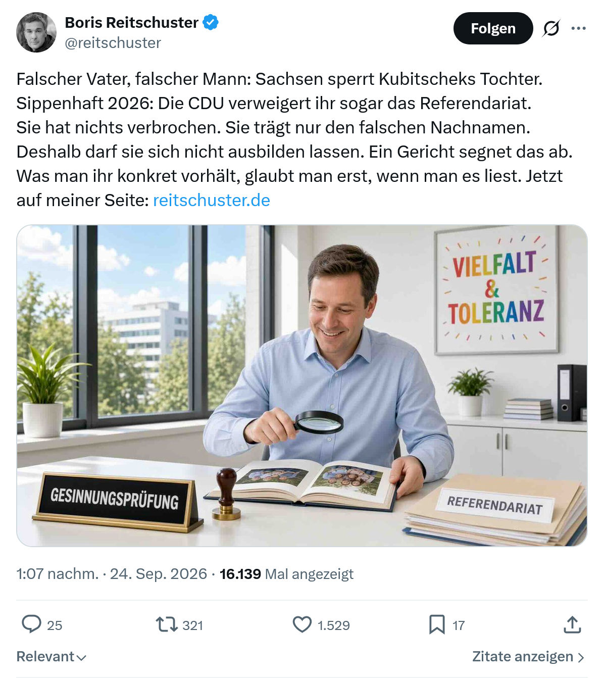 Boris Reitschuster: Falscher Vater, falscher Mann...