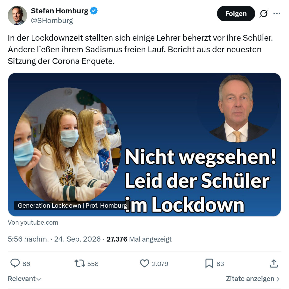 Stefan Homburg: In der Lockdownzeit stellten...