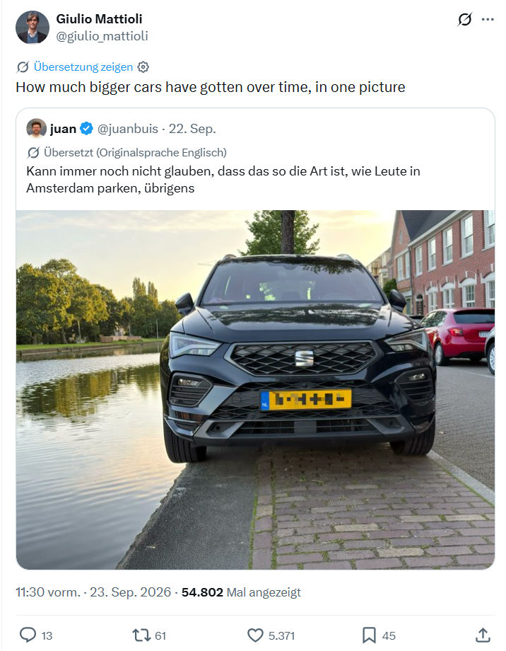 Giulio Mattioli: How much bigger cars...