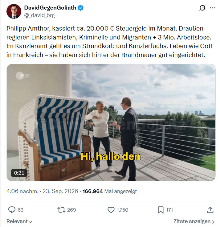 David Gegen Goliath: Philipp Amthor, kassiert ca. 20.000 €...