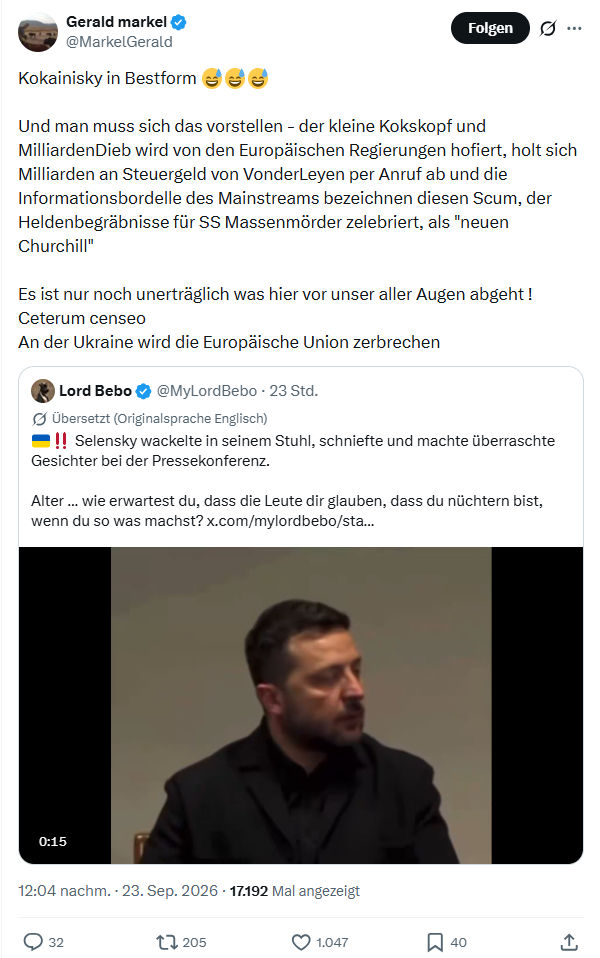 Gerald Markel: Kokainisky in Bestform...