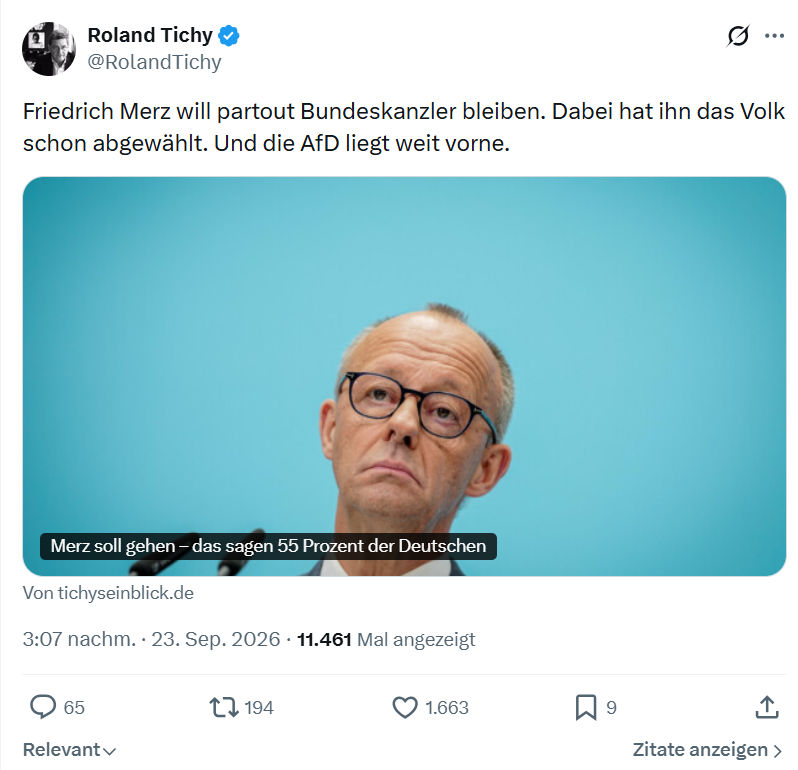 Roland Tichy: Friedrich Merz will partout...