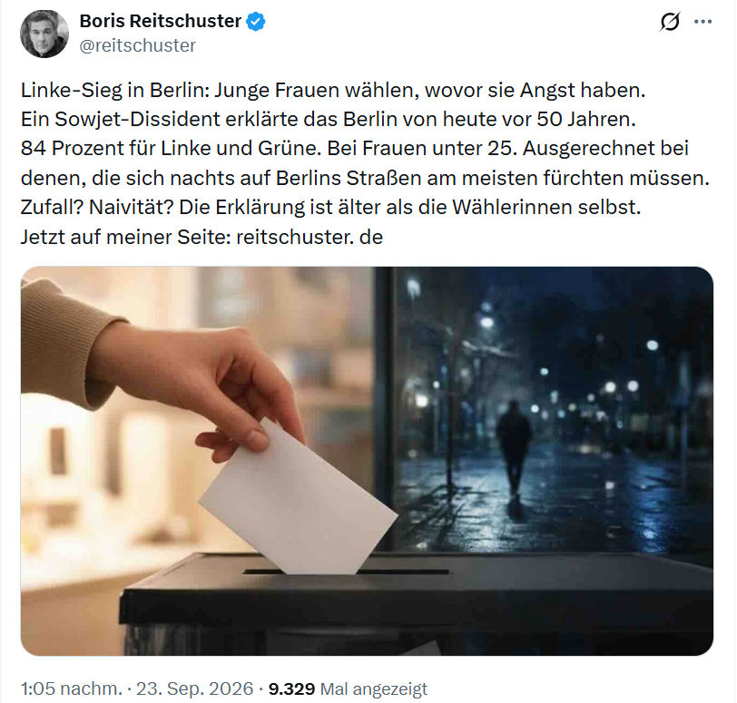 Boris Reitschuster: Linke-Sieg in Berlin...