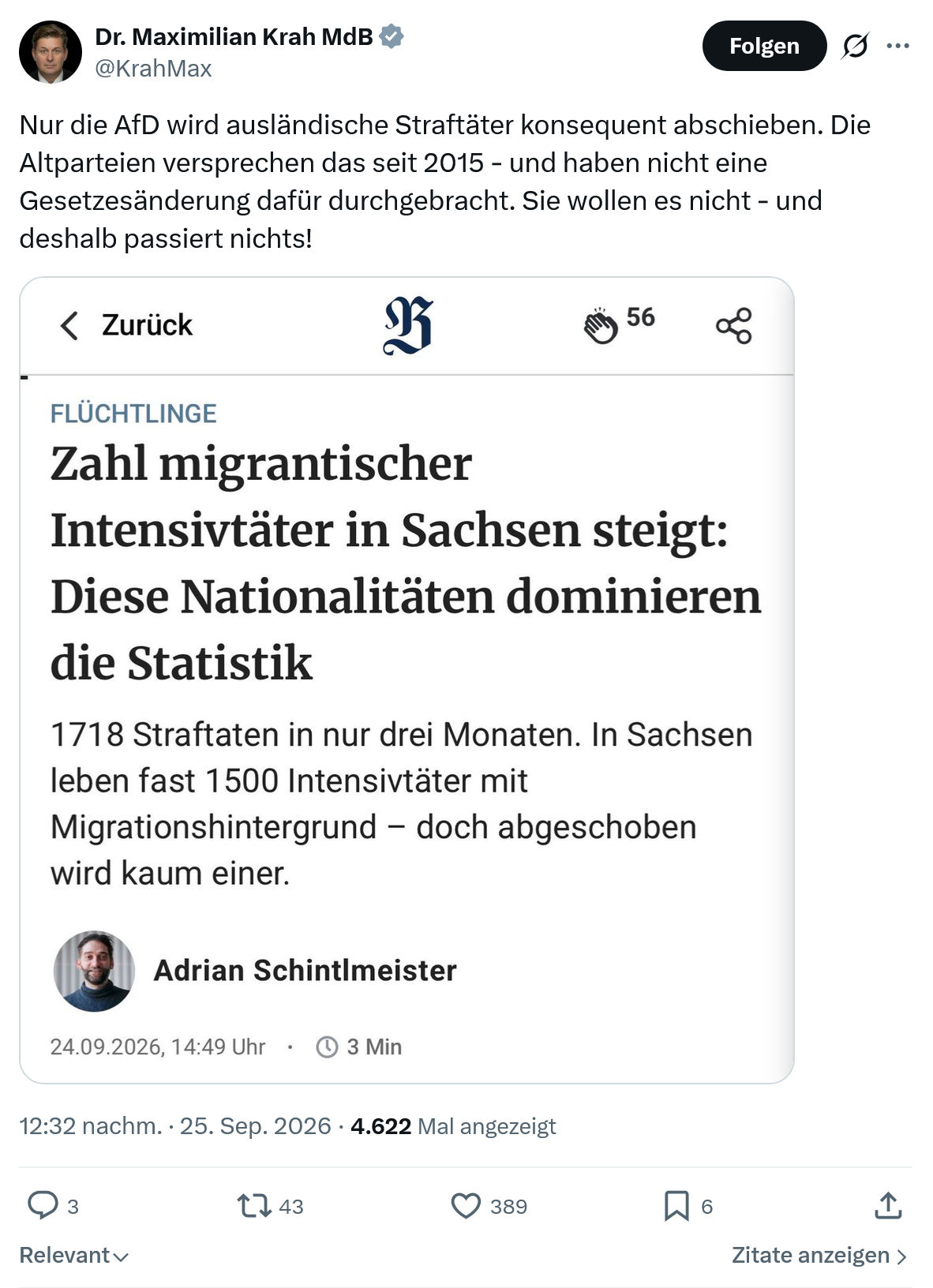 Maximilian Krah: Nur die AfD wird ausländische...