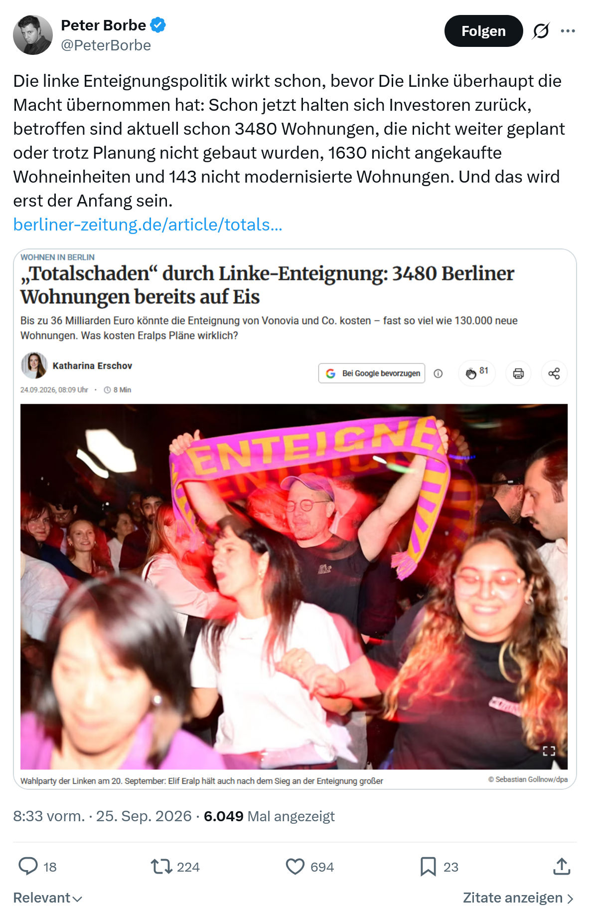 Peter Borbe: Die linke Enteignungspolitik...