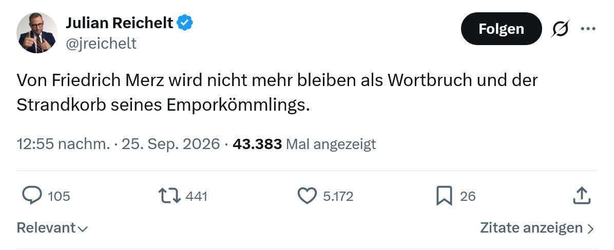 Julian Reichelt: Von Friedrich Merz...