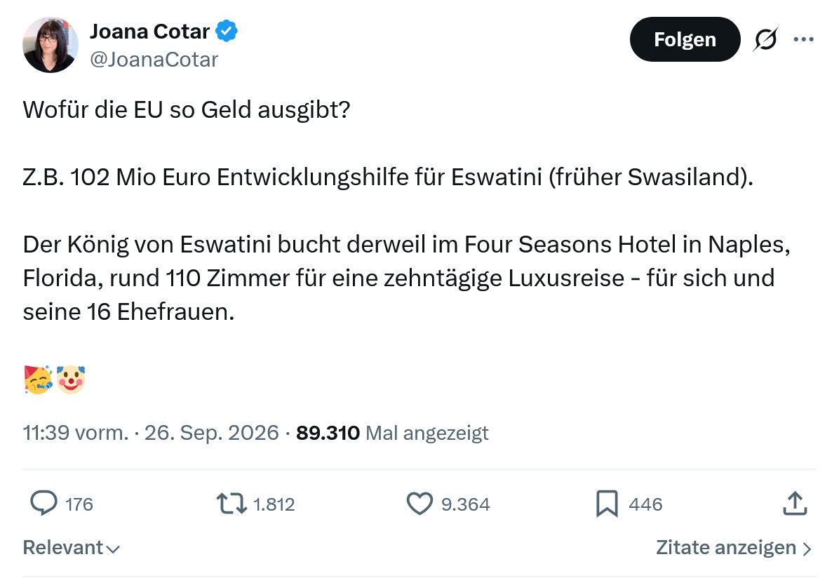 Joana Cotar: Wofür die EU so Geld ausgibt...