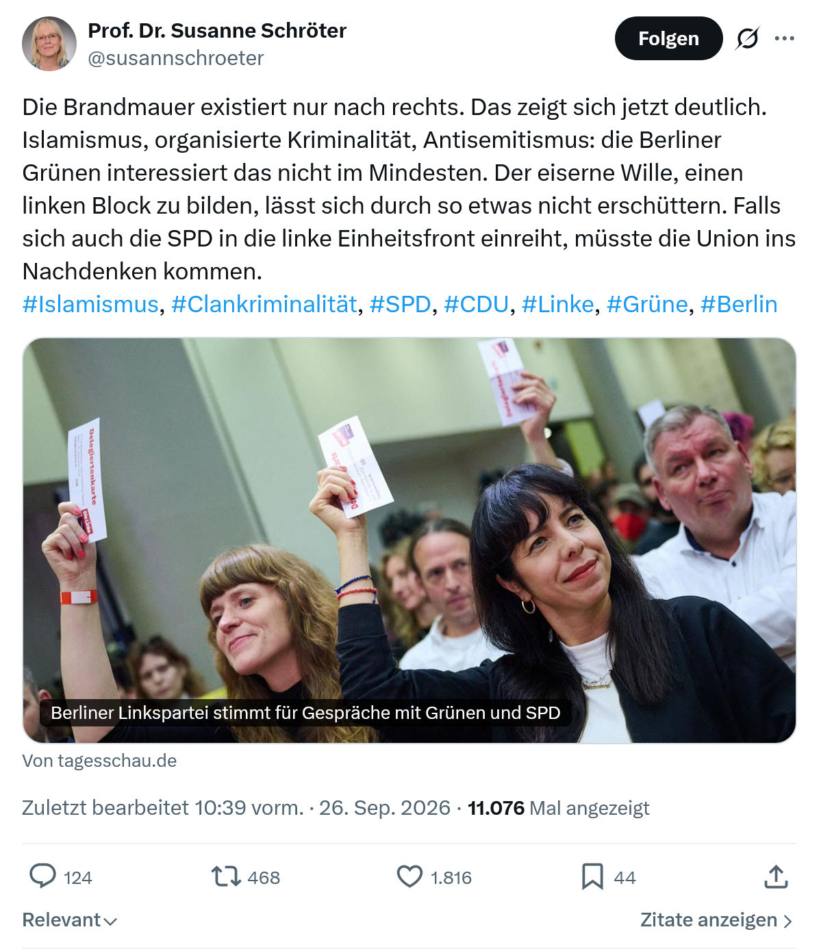 Susanne Schröter: Die Brandmauer existiert...