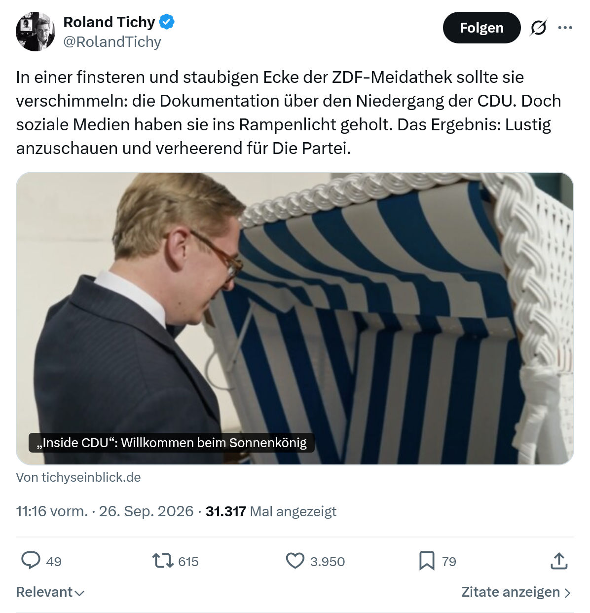 Roland Tichy: In einer finsteren und staubigen...