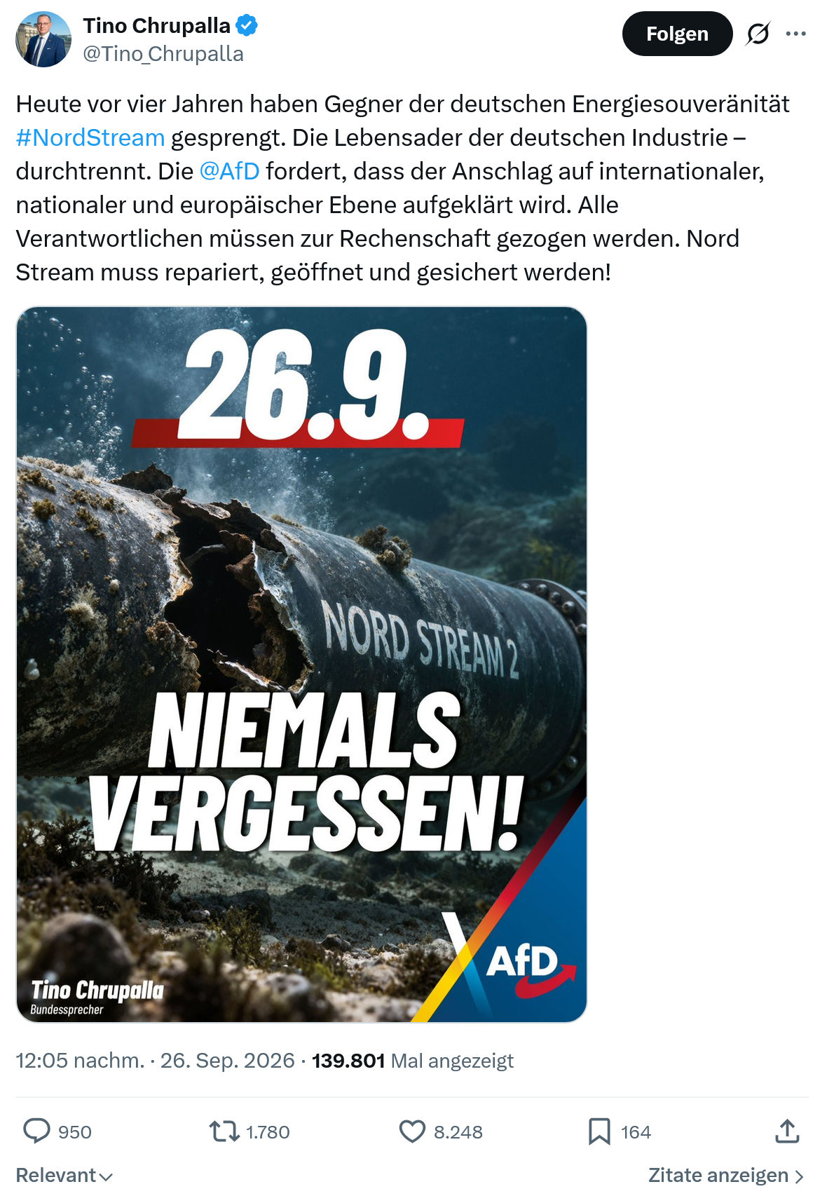 Tino Chrupalla: Heute vor vier Jahren...