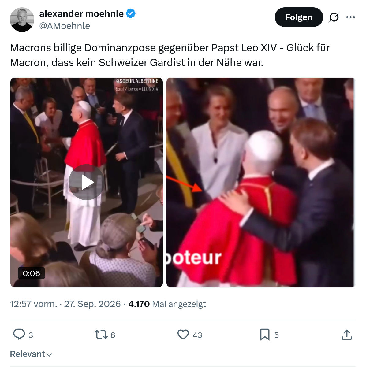 Alexander Moehnle: Macrons billige Dominanzpose...