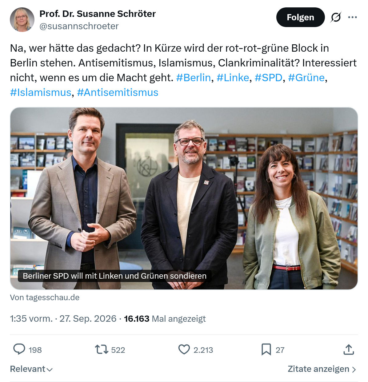 Susanne Schröter: Na, wer hätte das gedacht...