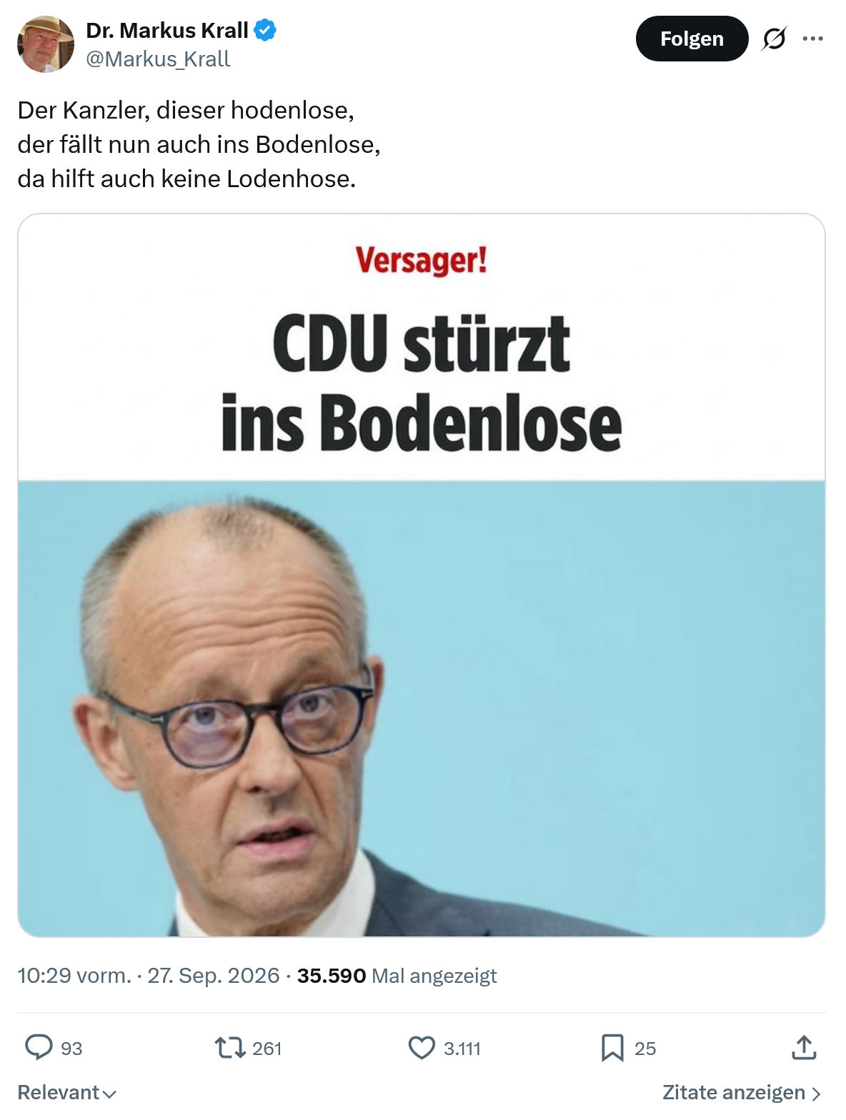 Markus Krall: Der Kanzler, dieser hodenlose...