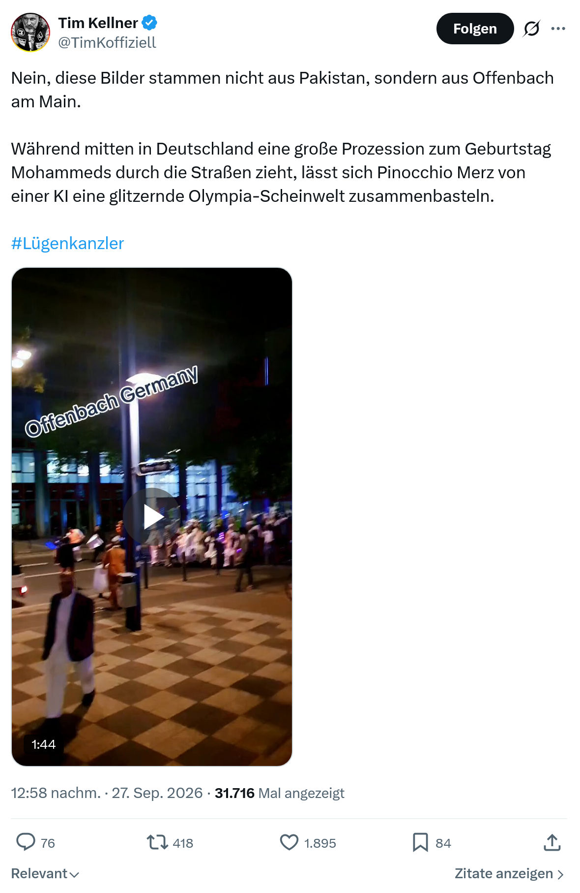 Tim Kellner: Nein, diese Bilder stammen...