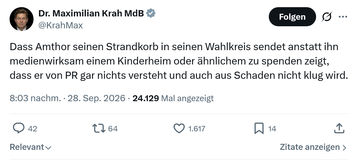 Maximilian Krah: Dass Amthor seinen Strandkorb...