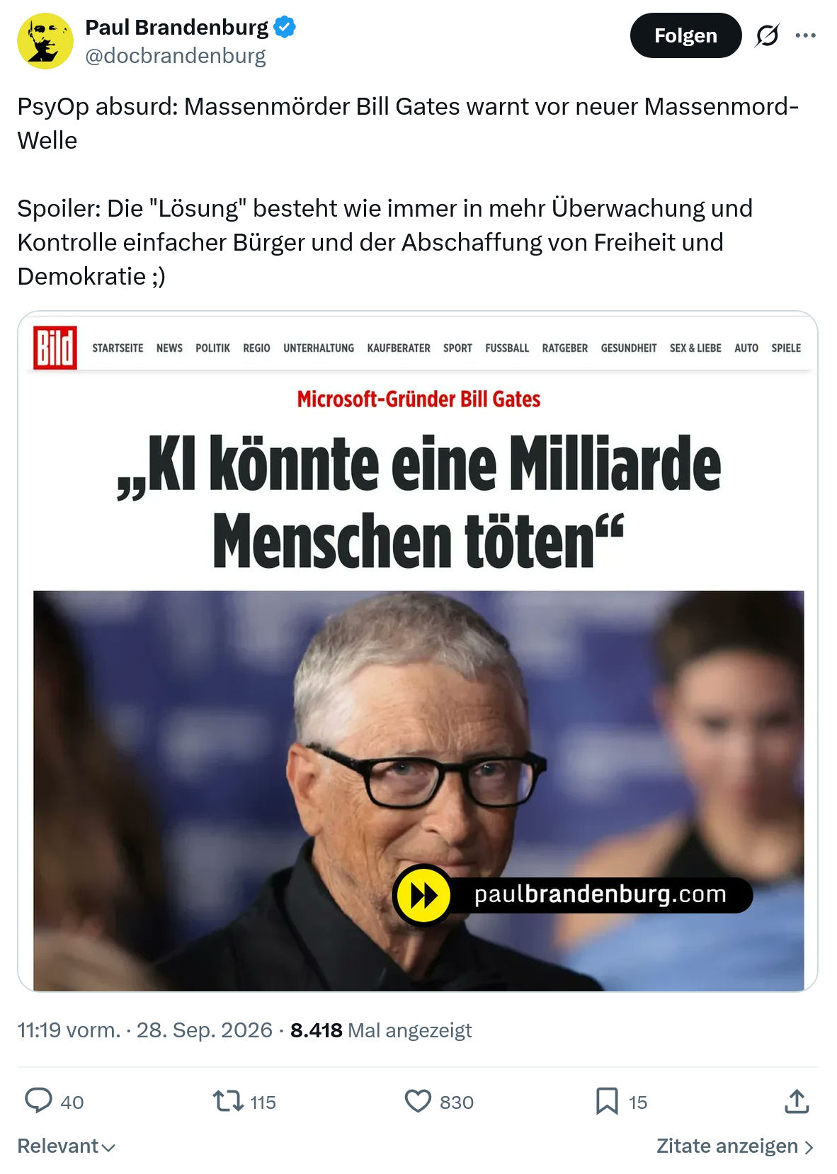 Paul Brandenburg: PsyOp absurd...