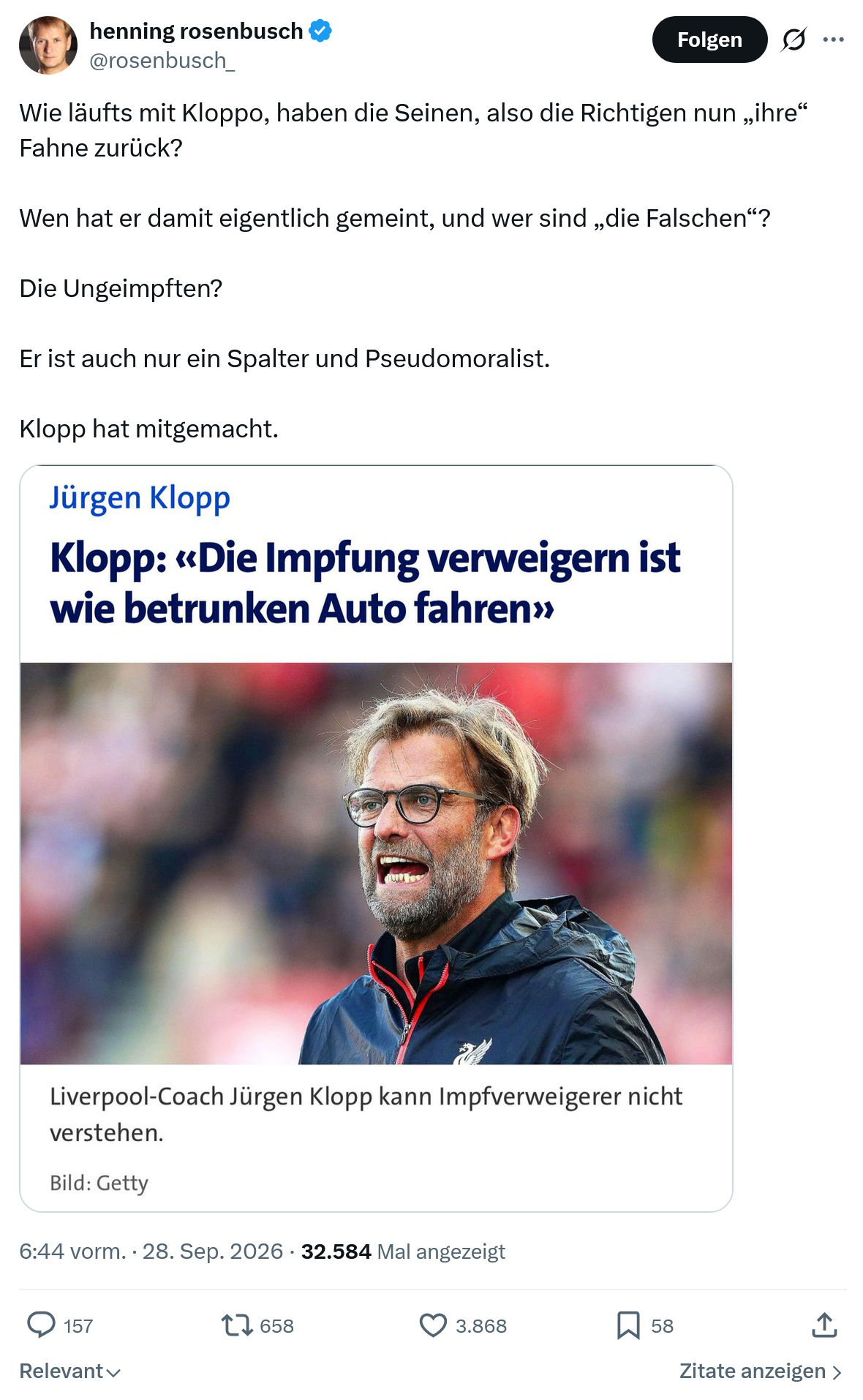 henning rosenbusch: Wie läufts mit Kloppo...
