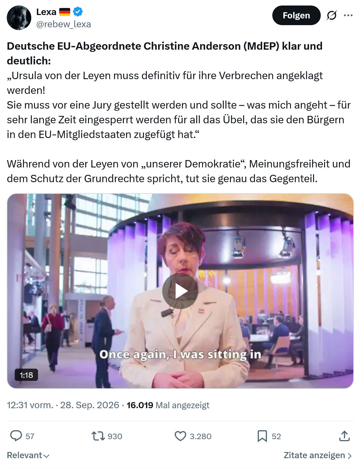 Lexa Rebew: Deutsche EU-Abgeordnete...