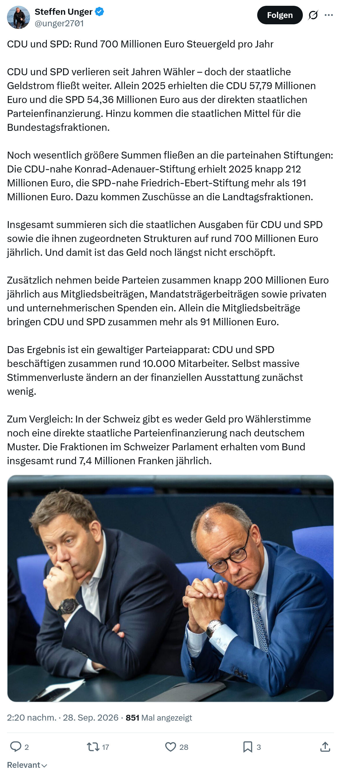Steffen Unger: CDU und SPD...