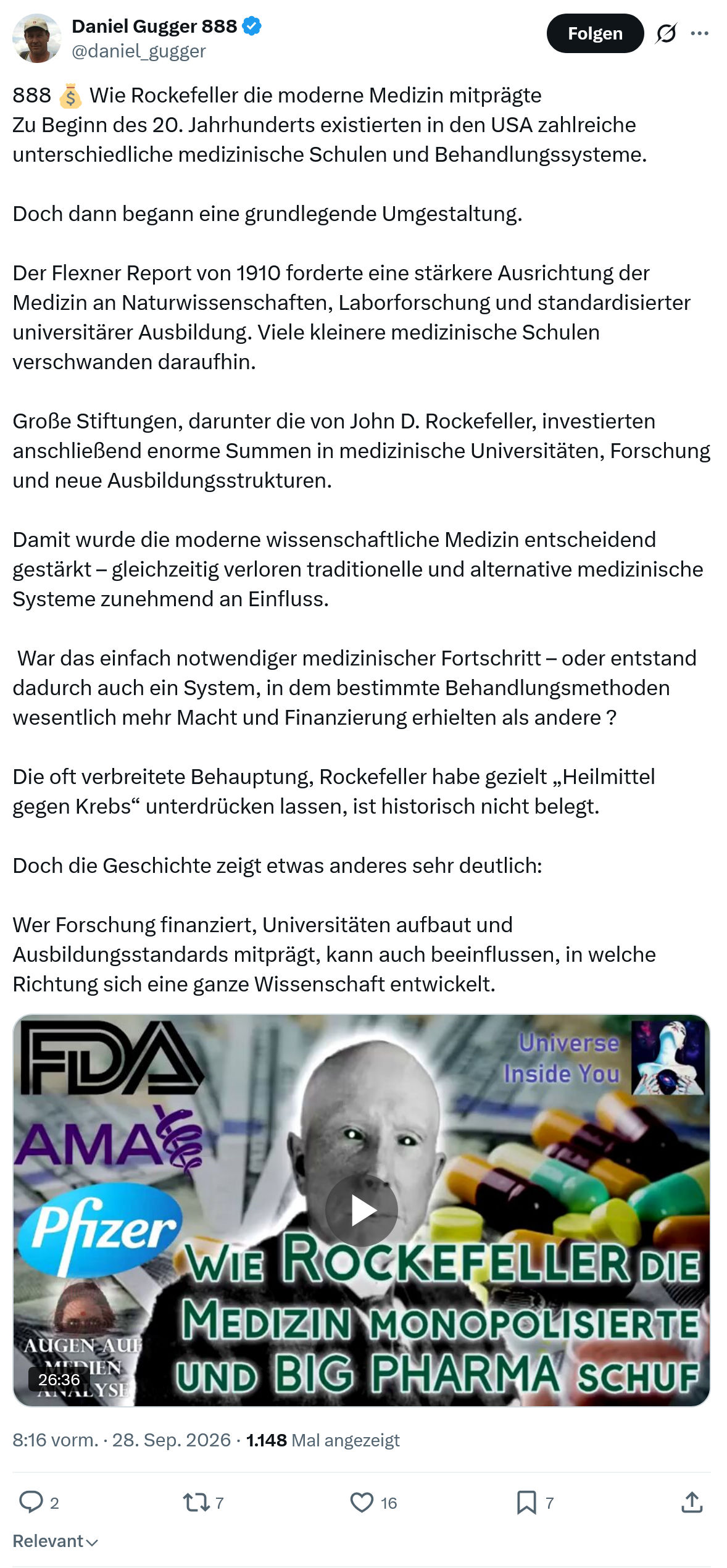 Daniel Gugger: Wie Rockefeller die moderne...