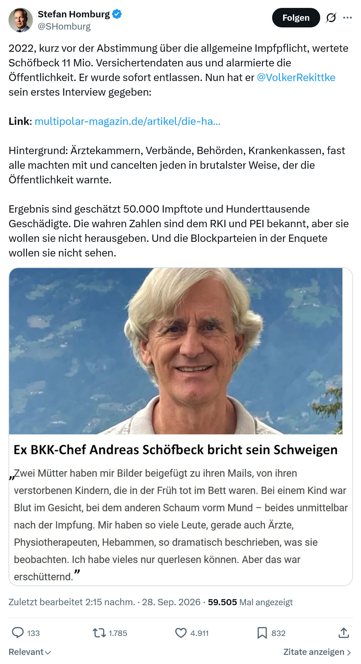 Stefan Homburg: 2022, kurz vor der Abstimmung...