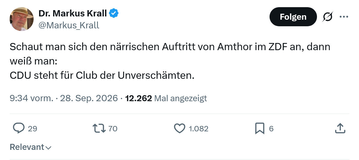 Markus Krall: Schaut man sich den närrischen...