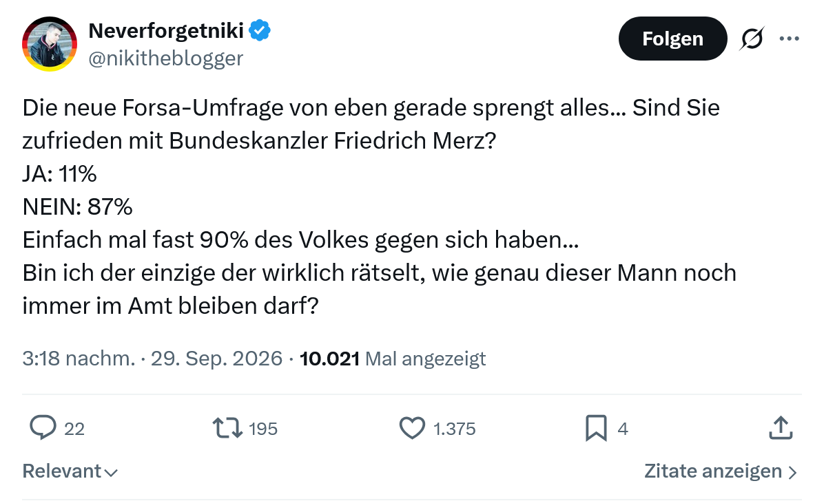 Neverforgetniki: Die neue Forsa-Umfrage...