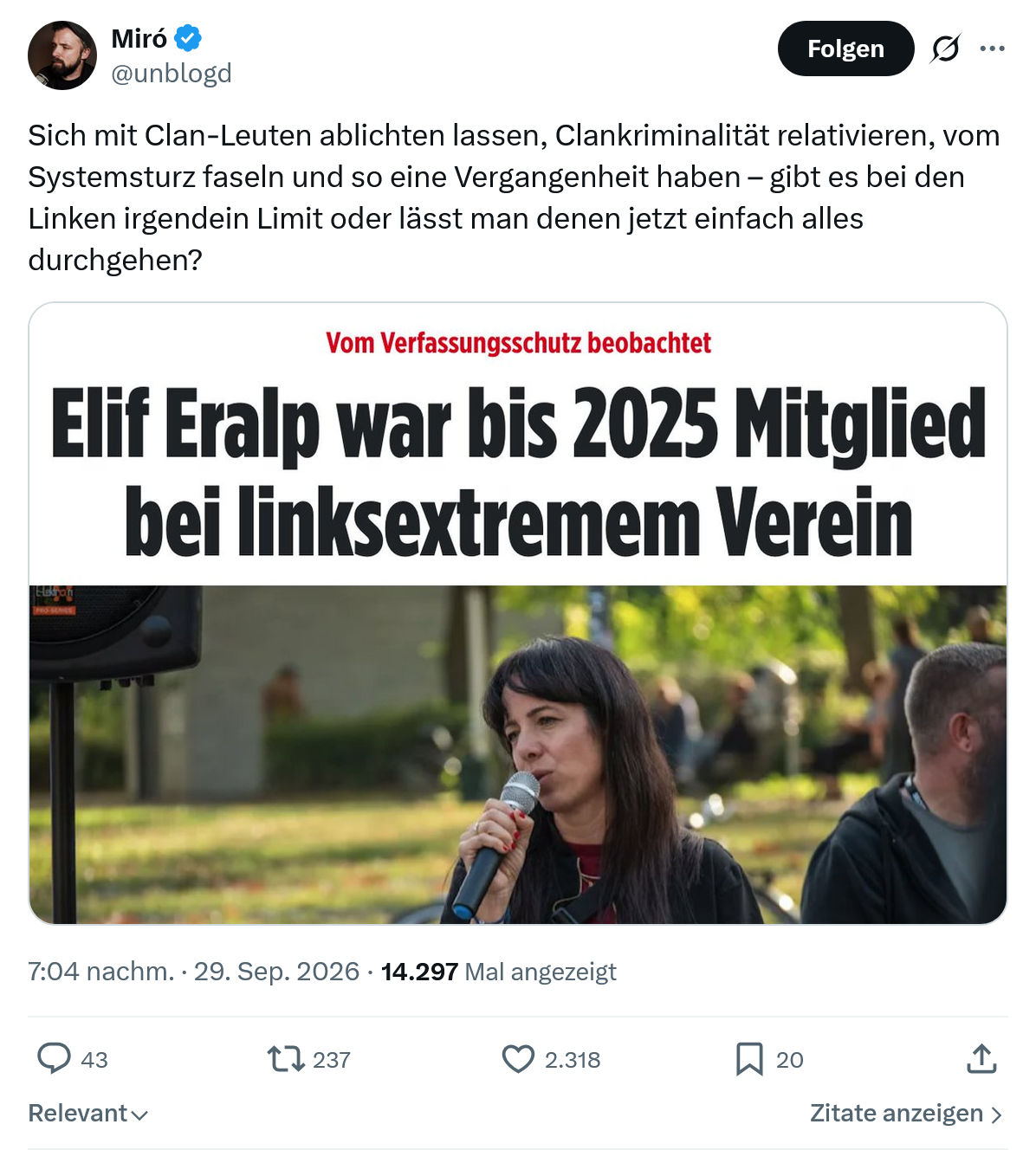 Miro Wolsfeld: Sich mit Clan-Leuten ablichten lassen...