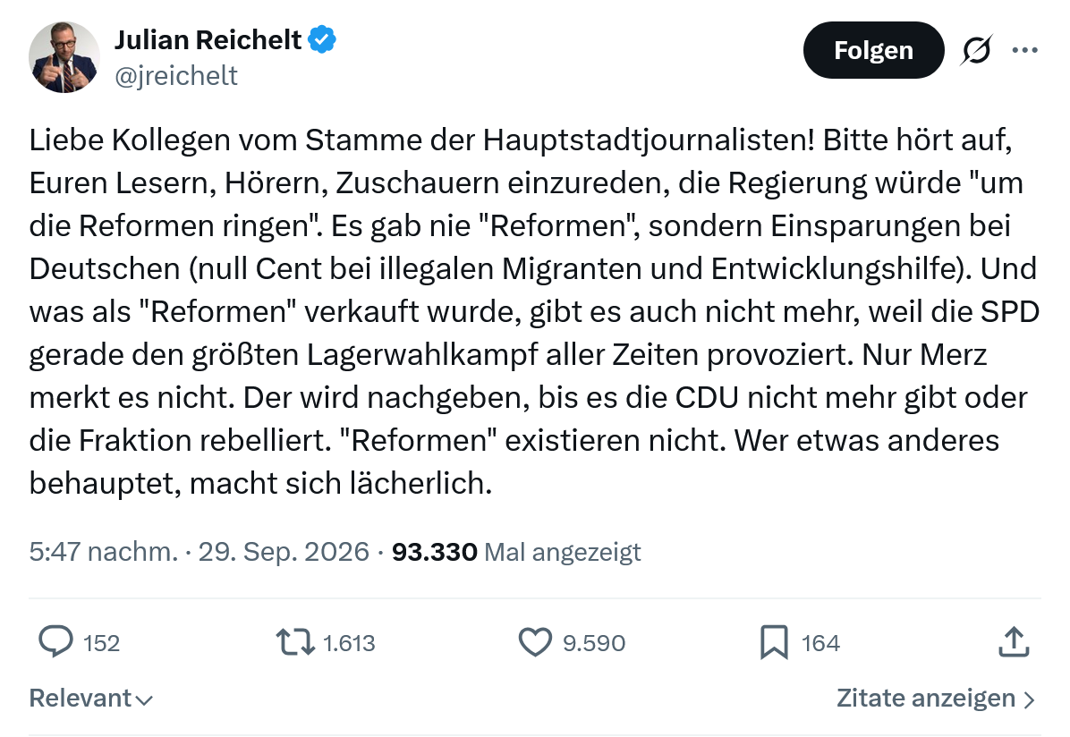 Julian Reichelt: Liebe Kollegen vom Stamme...