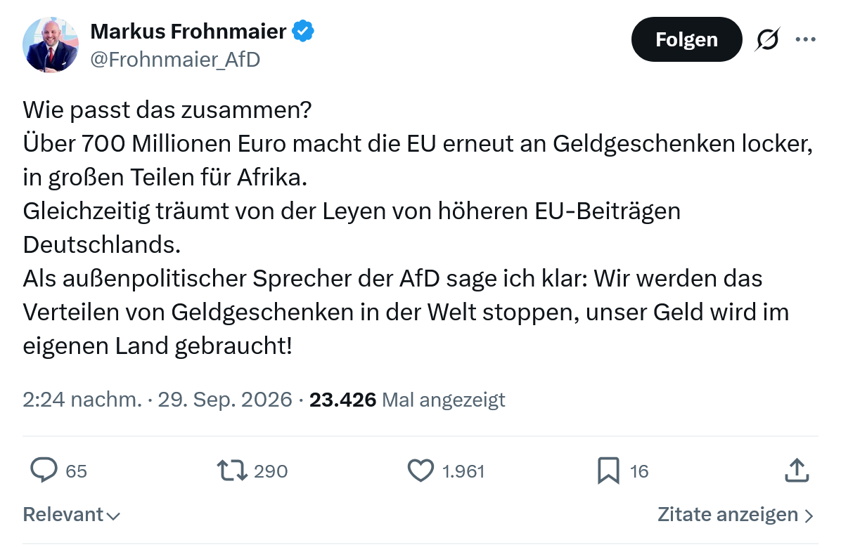 Markus Frohnmaier: Wie passt das zusammen...