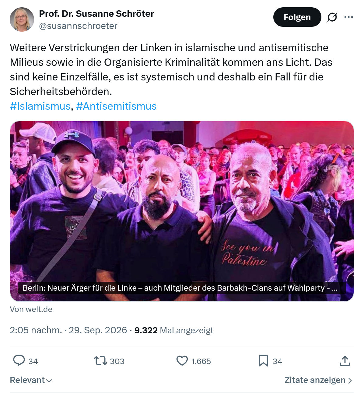 Susanne Schröter: Weitere Verstrickungen der Linken...