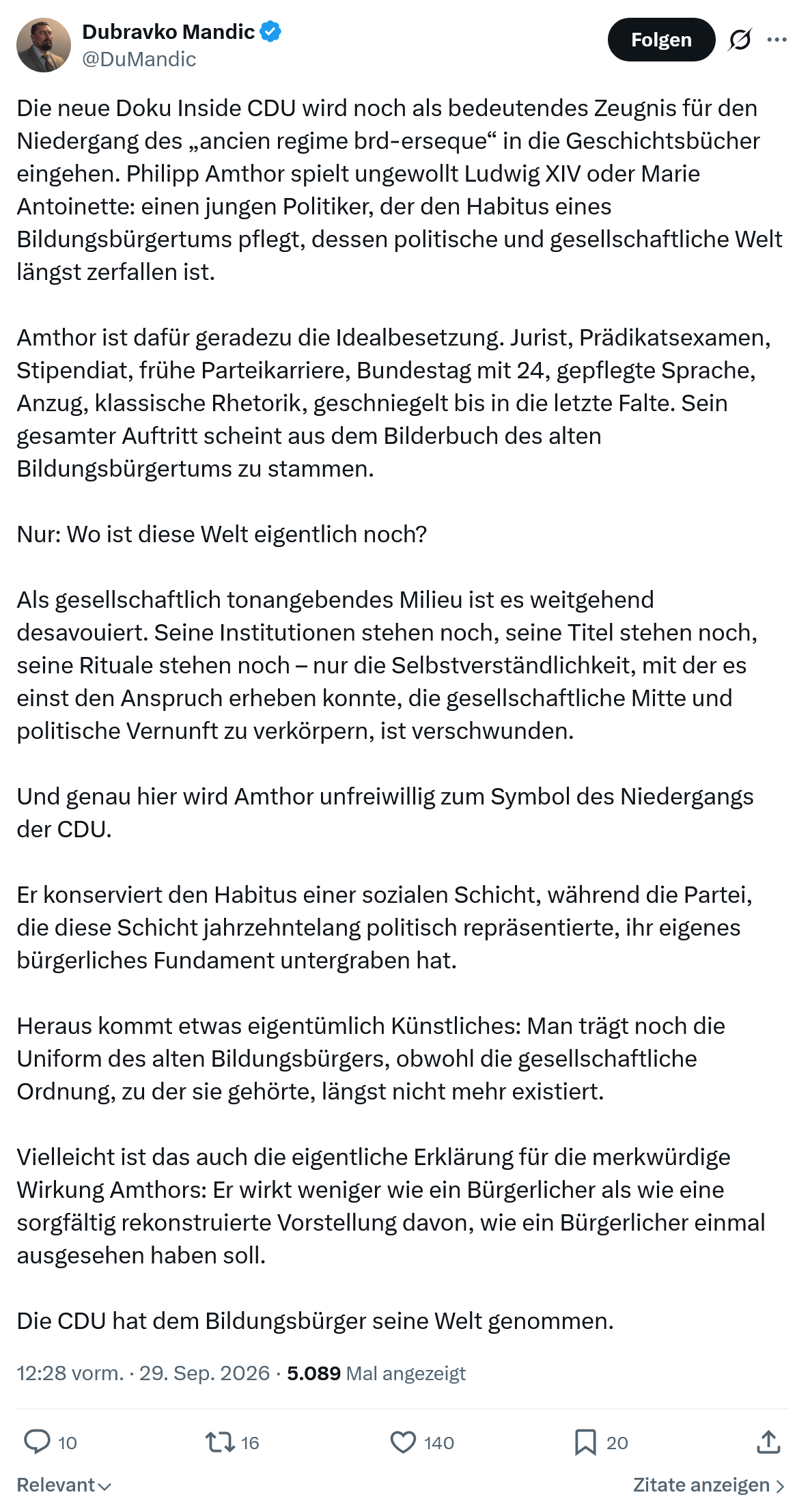 Dubravko Mandic: Die neue Doku Inside CDU...
