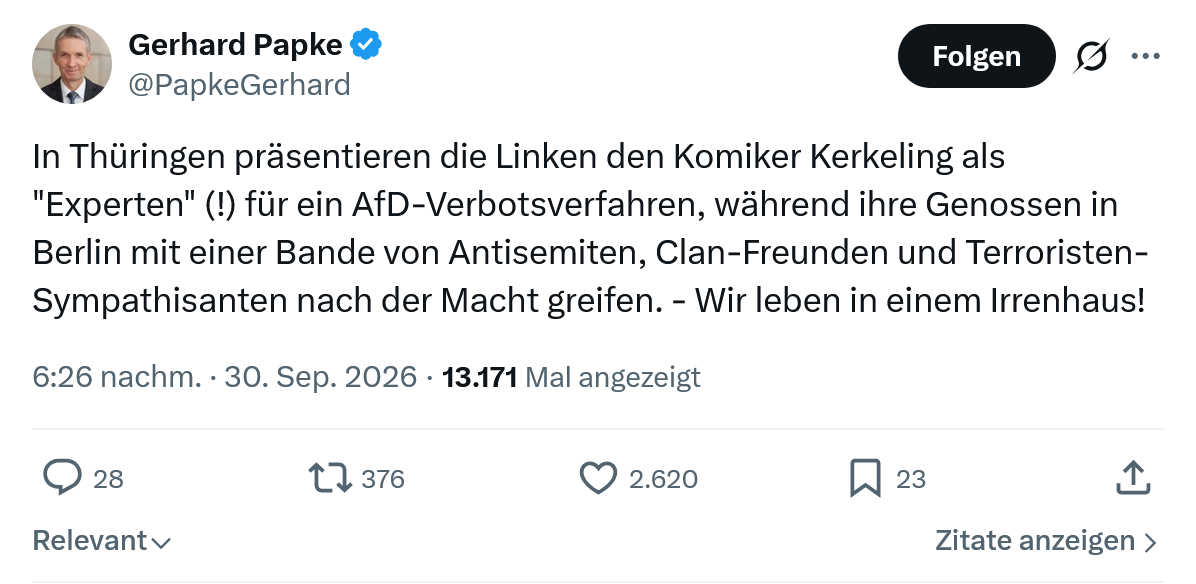Gerhard Papke: In Thüringen präsentieren...