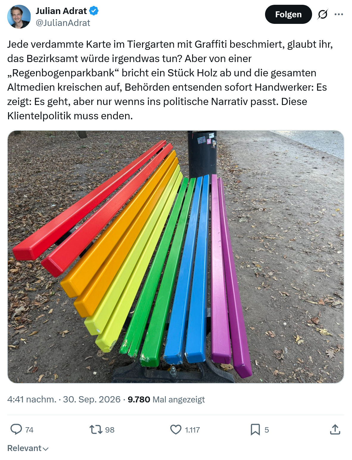Julian Adrat: Jede verdammte Karte im Tiergarten...
