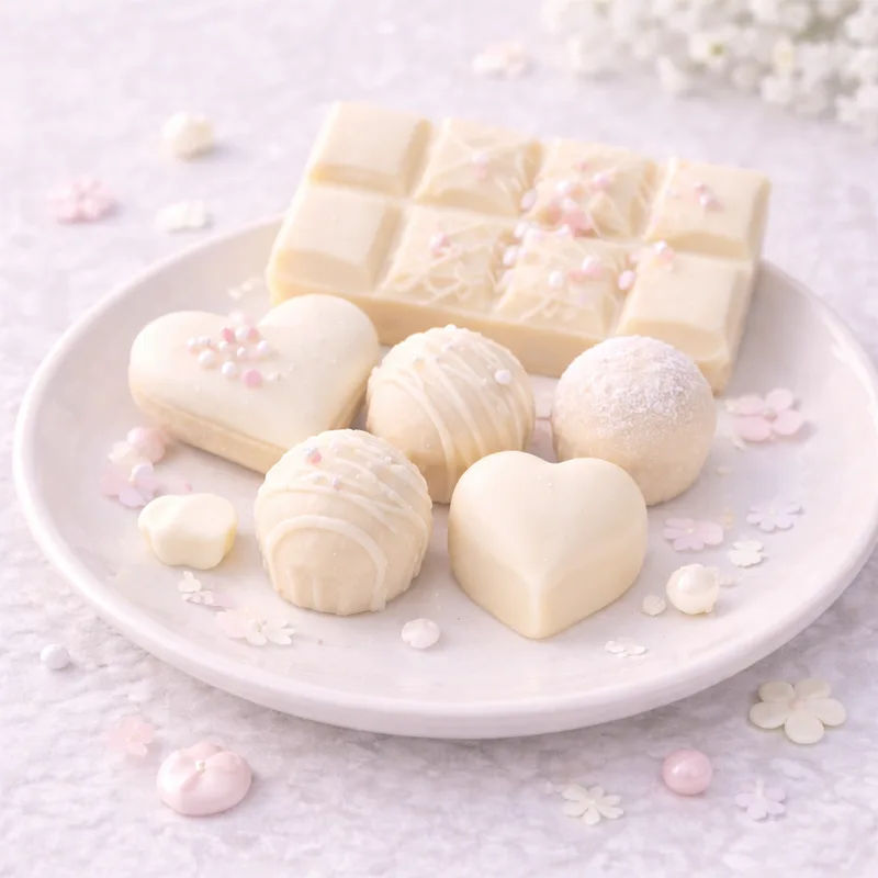 Bombones y chocolate blanco tradicionales del White Day japonés