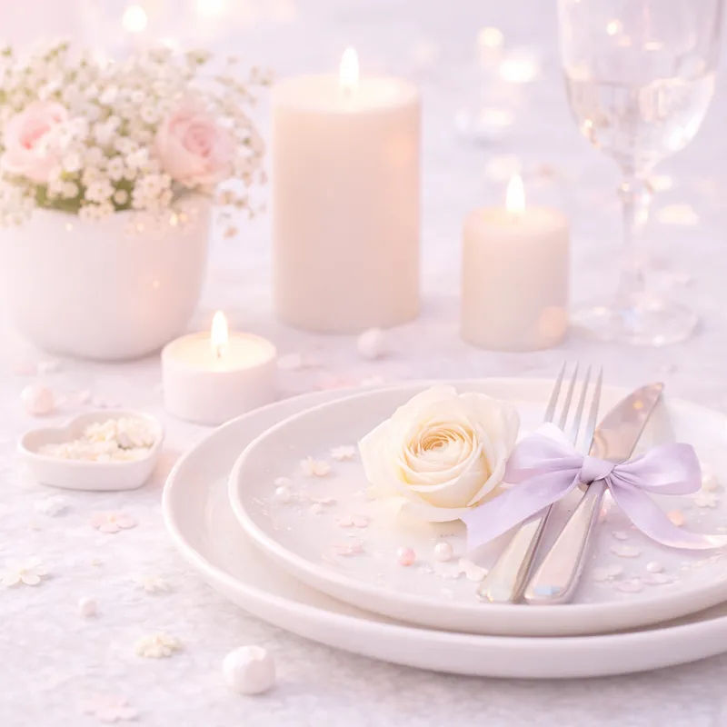 Cena romántica con velas como celebración del White Day en Japón