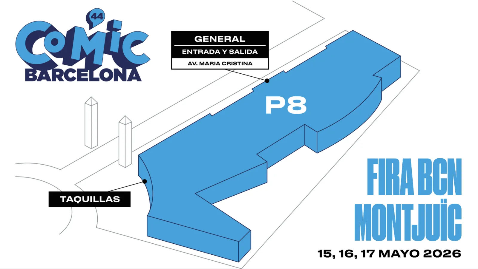 Mapa de ubicación de Pabellón 8 en la Fira de Barcelona