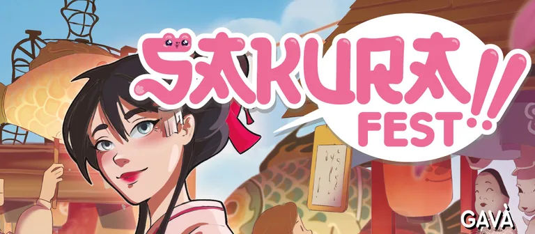 Mujer con kimono paseando por el Sakura Fest Gavà 2026 entre puestos y ambiente japonés