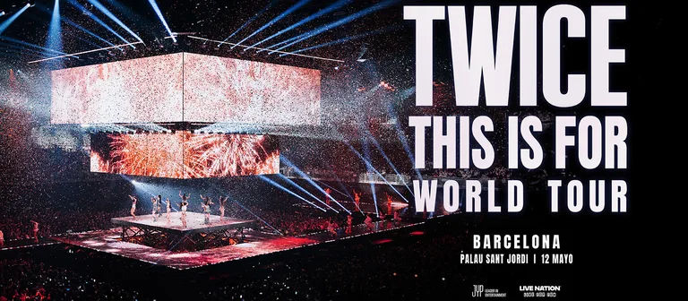 Cartel TWICE this is for world tour en Barcelona 2026