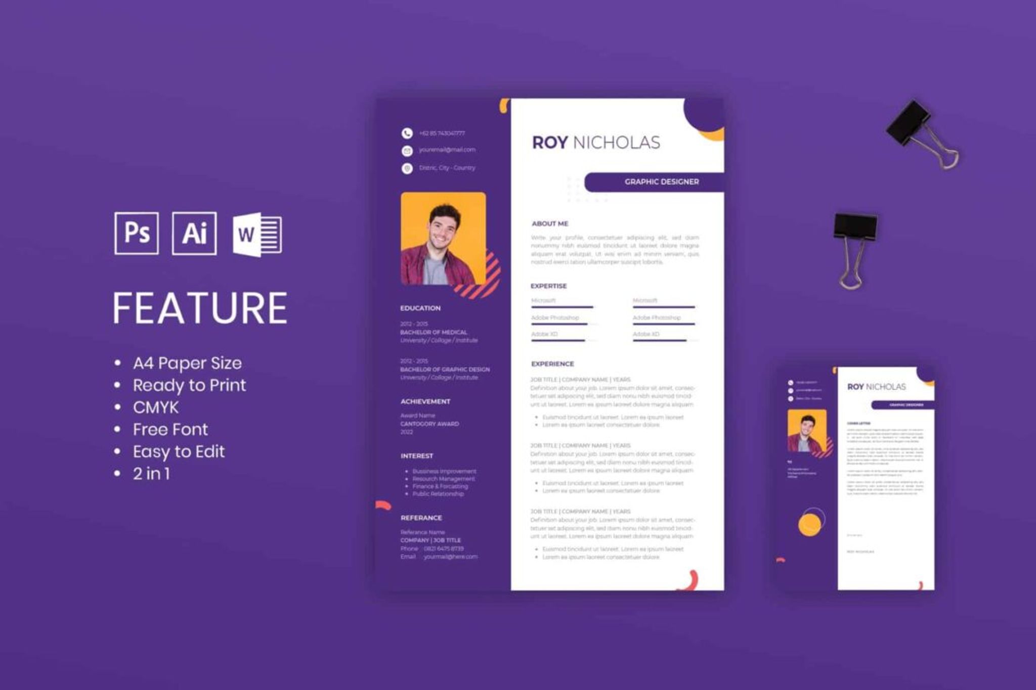 Amazing Simple Purple CV Resume how to make a resume template - Amazing Simple Purple CV Resume